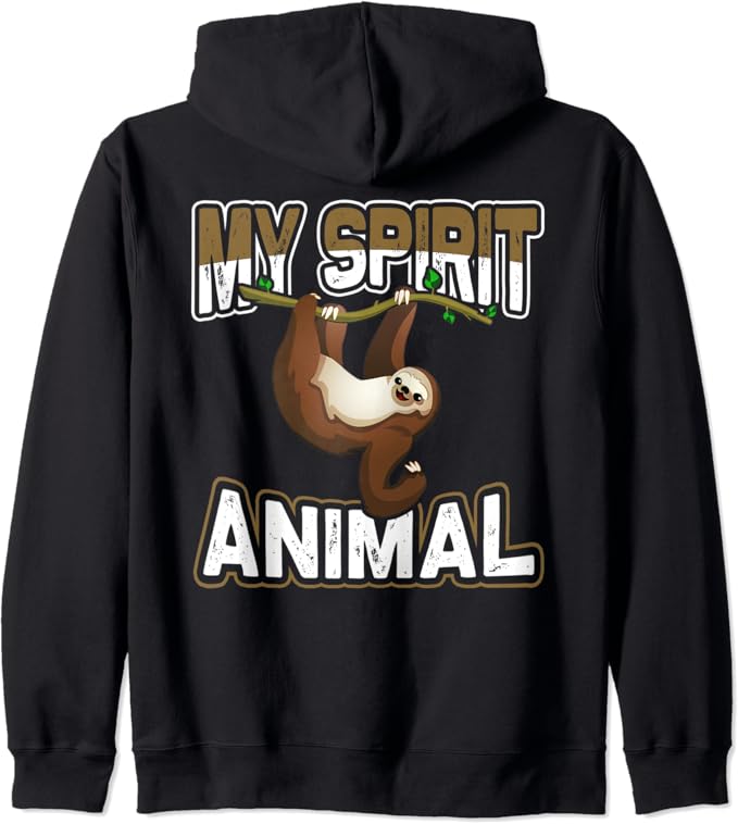 My Spirit Animal Sloths Funny Sloth Lover Gift Zip Hoodie Clothing, Shoes & Jewelry